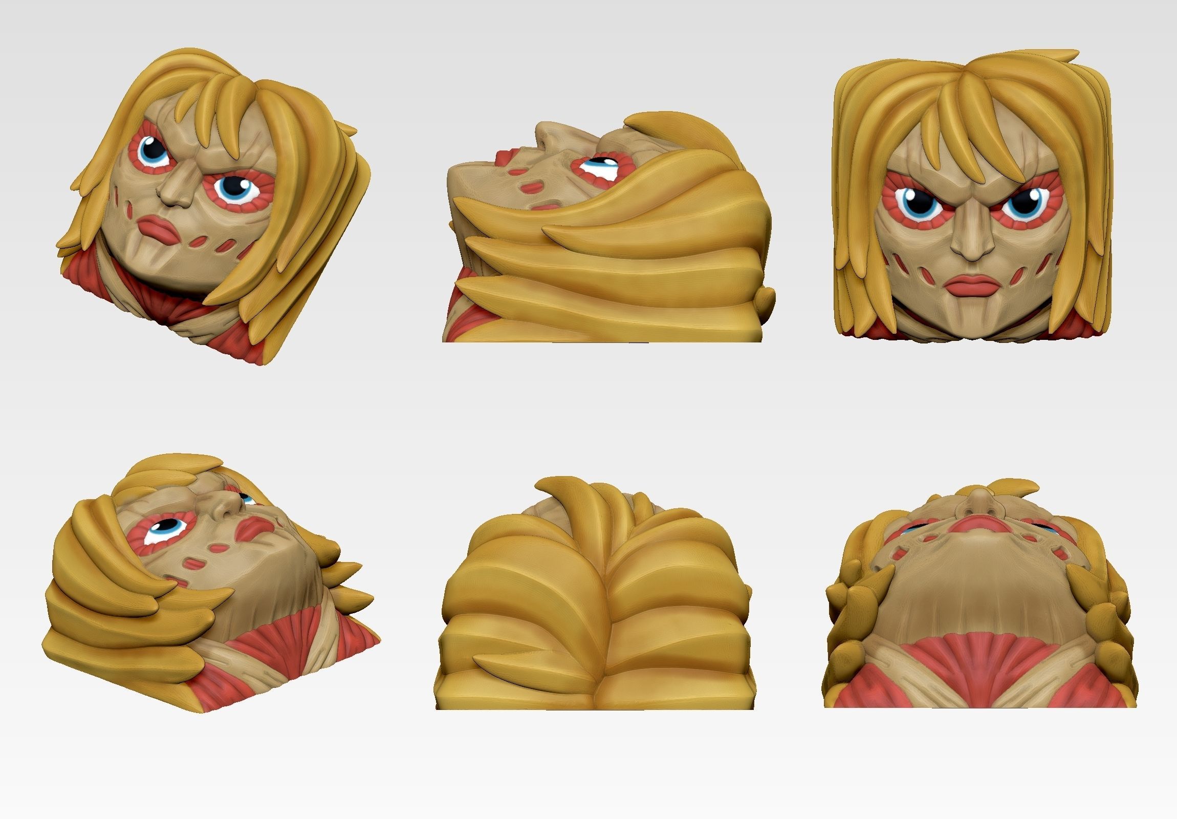 Female Titan Annie - Keycap 3D for mechanical keyboard - AOT SNK 3D print model_1