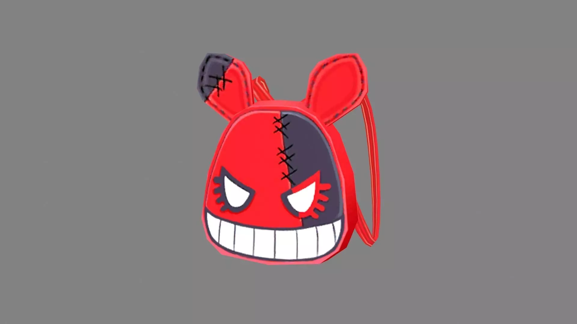 Cartoon children school bag - demon backpack Low-poly 3D model