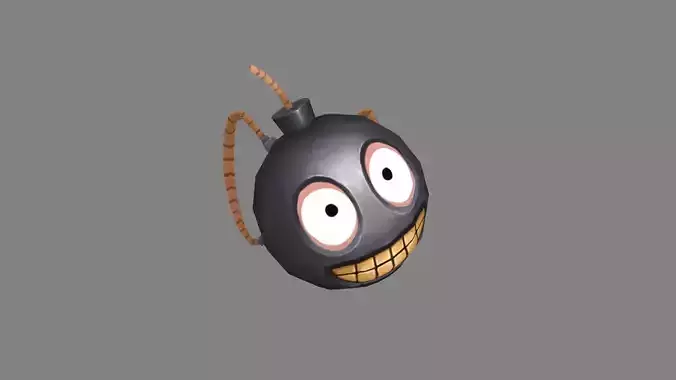 cartoon funny backpack - smiley bomb