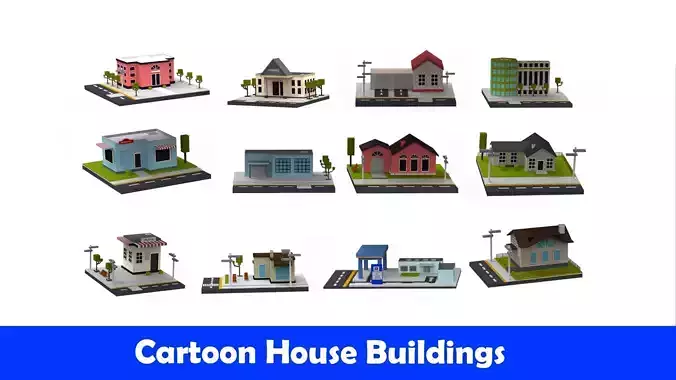 Cartoon House Buildings Pack City