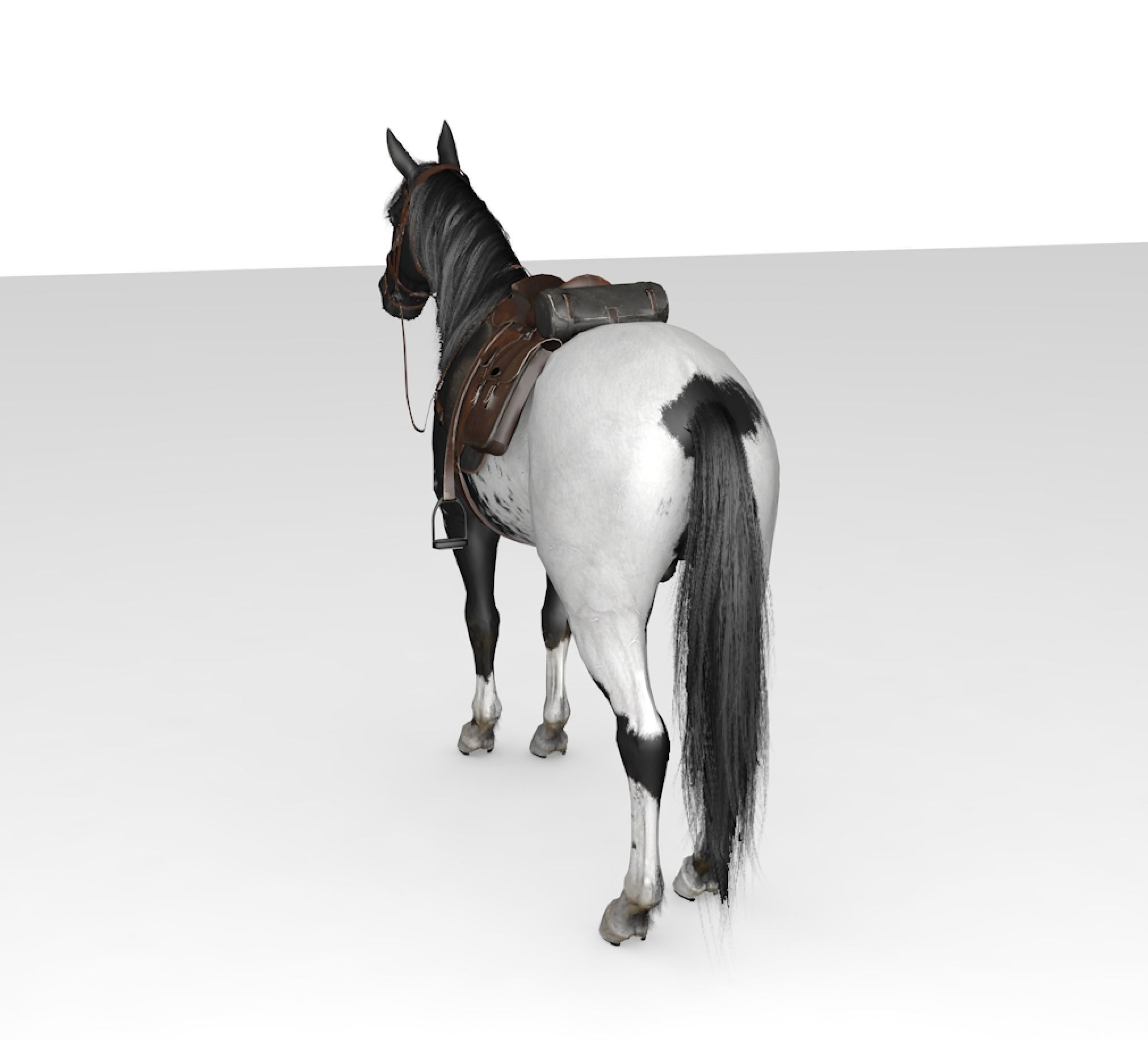 horse1 horse with saddle 3D model_2