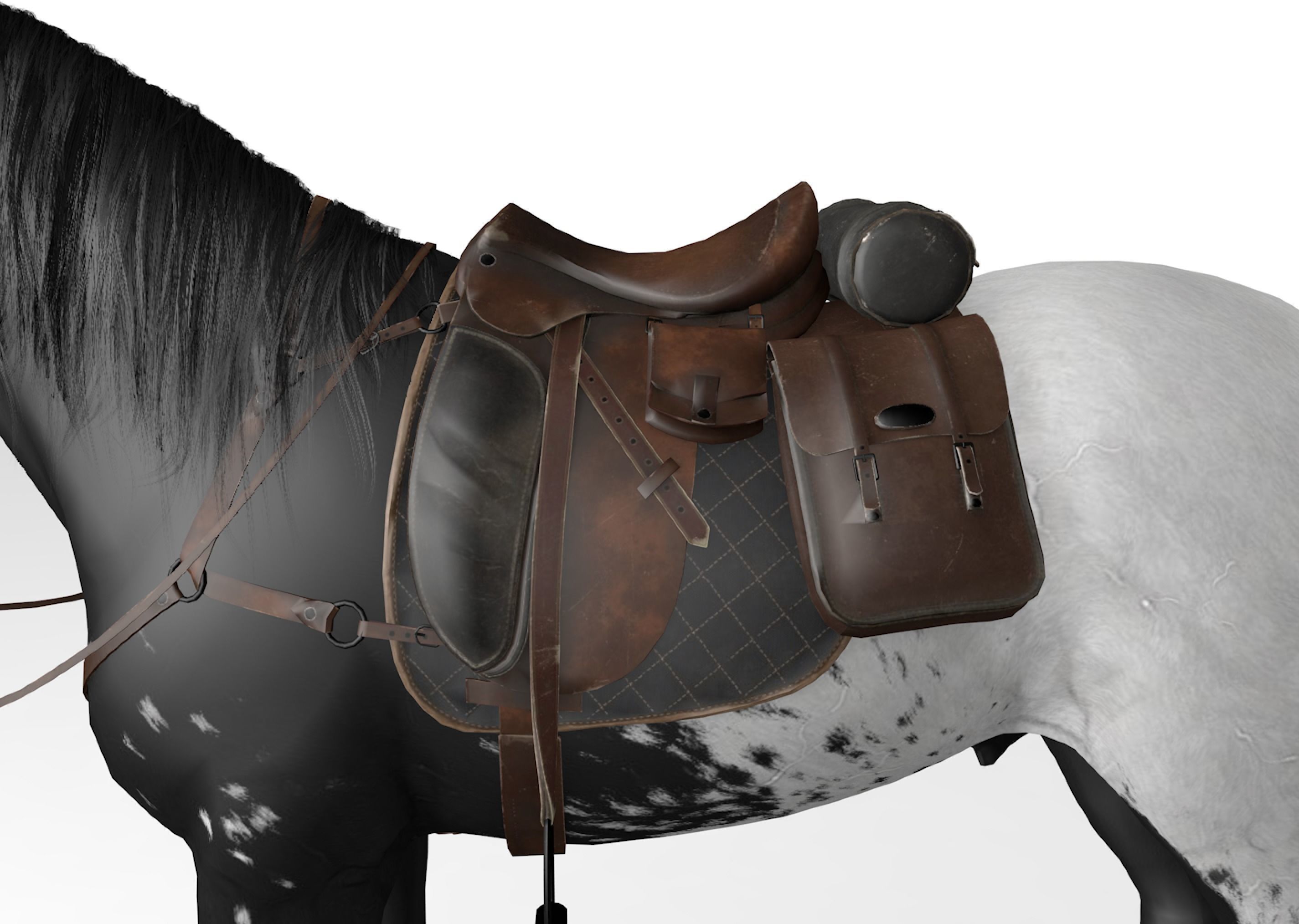 horse1 horse with saddle 3D model_1