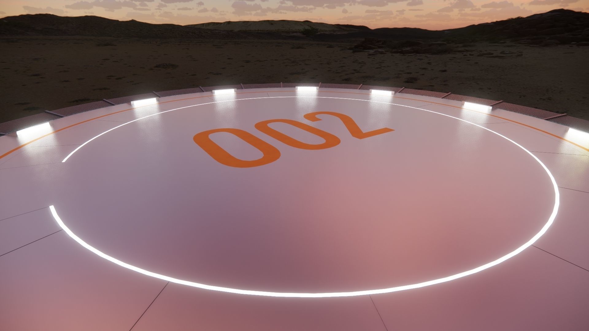 Sci-fi Landing Pad 002 3D model_7