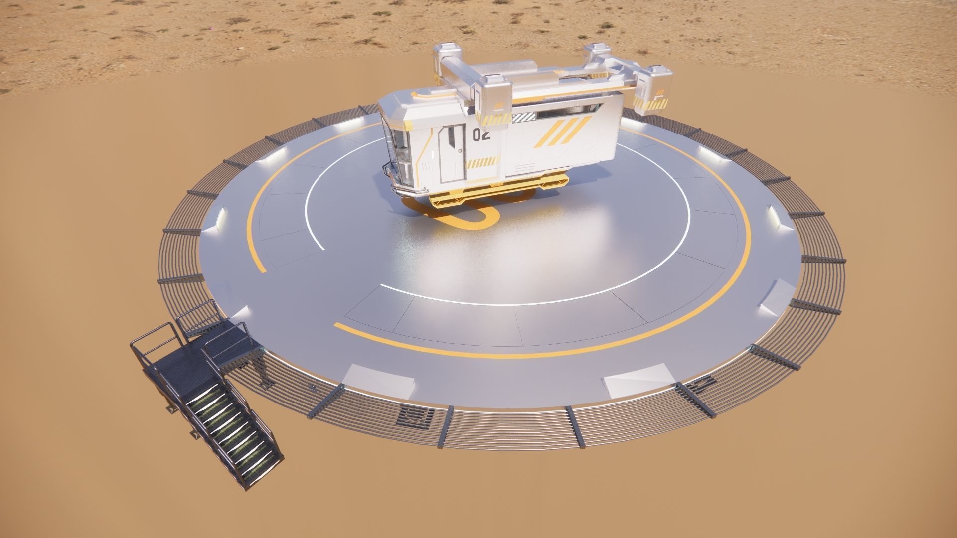 Sci-fi Landing Pad 002 3D model_1