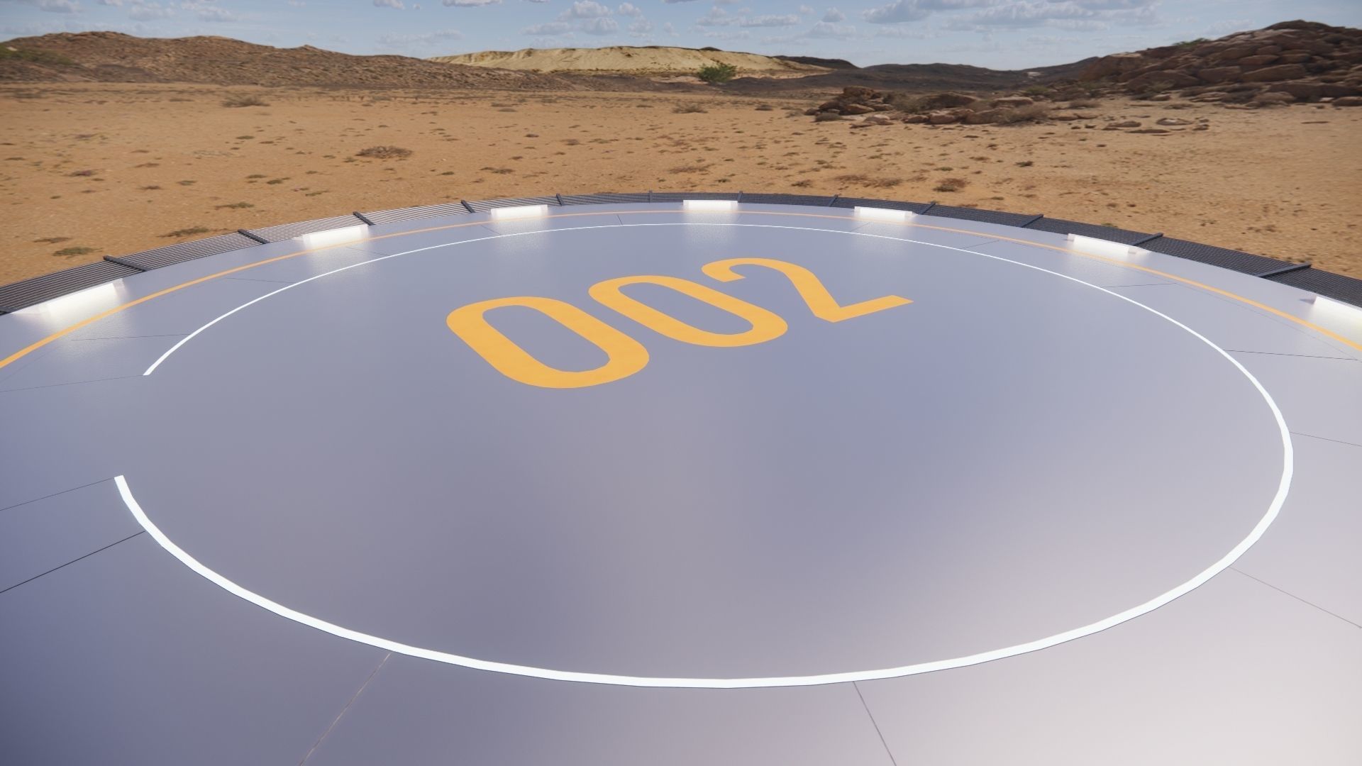 Sci-fi Landing Pad 002 3D model_6