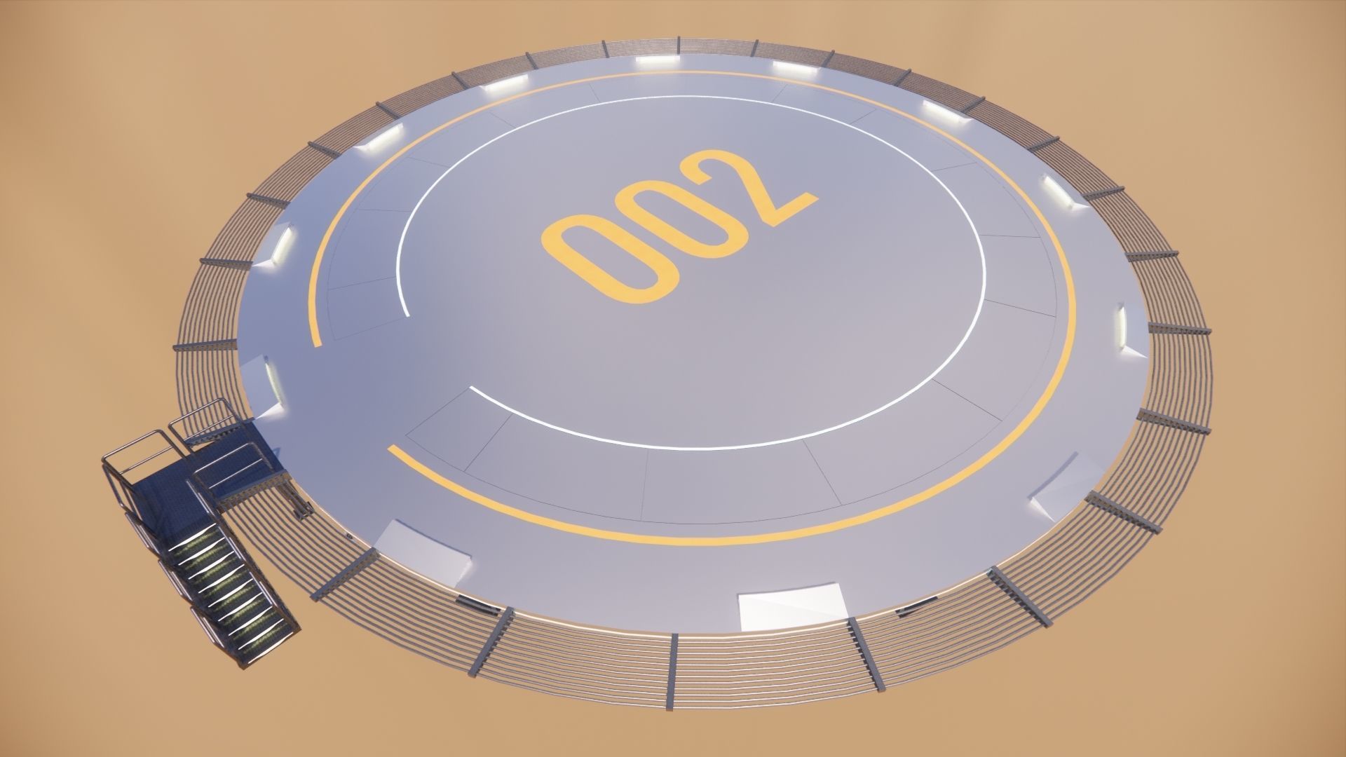 Sci-fi Landing Pad 002 3D model_2