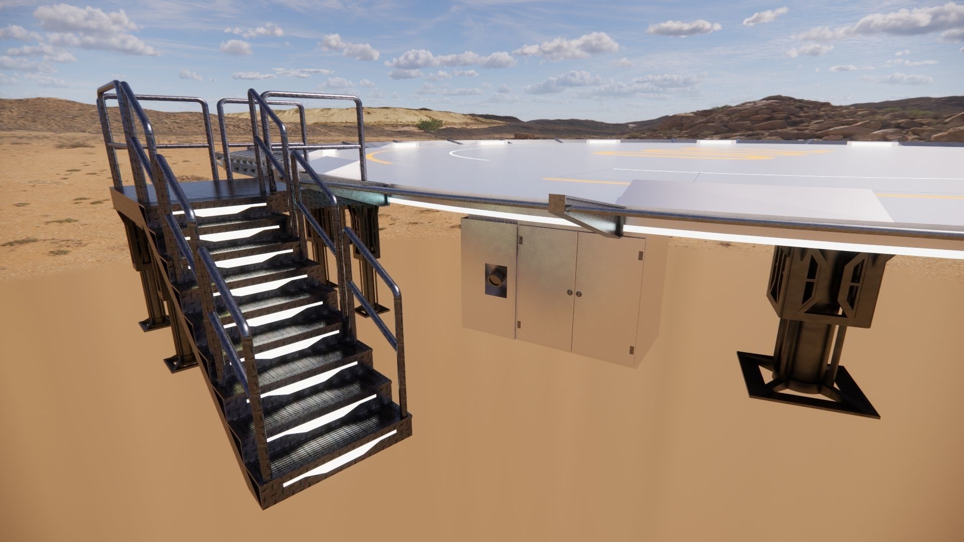 Sci-fi Landing Pad 002 3D model_4