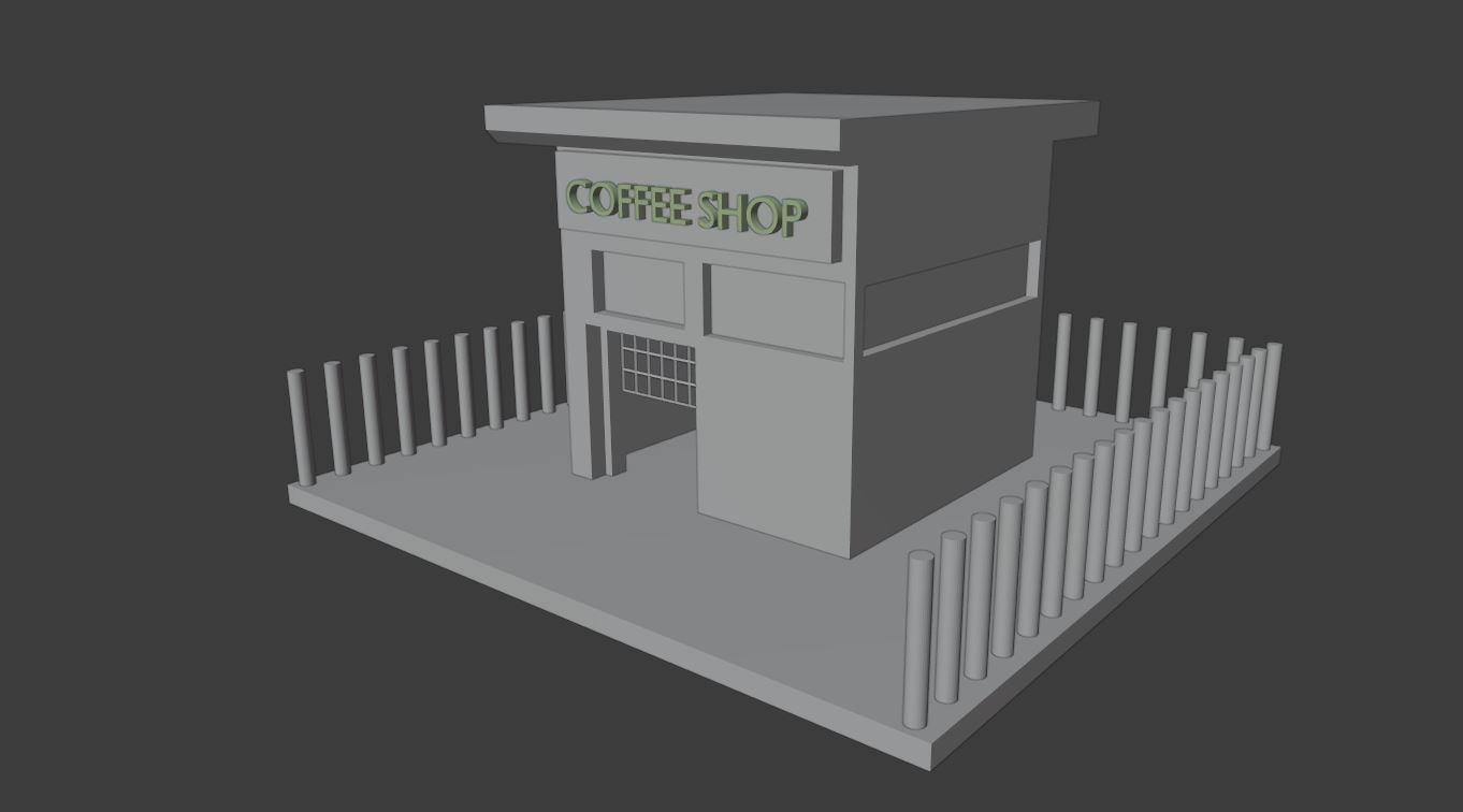 Low Poly Coffee Shop 3D Model Free 3D model_4