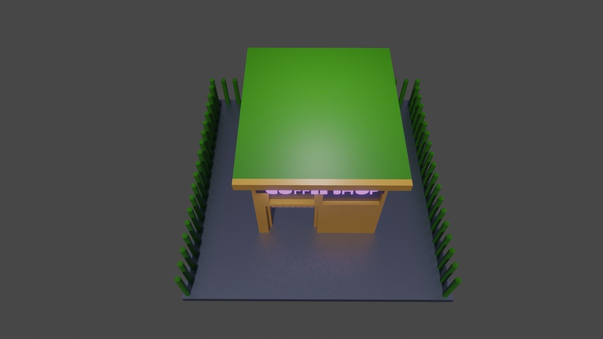 Low Poly Coffee Shop 3D Model Free 3D model_3