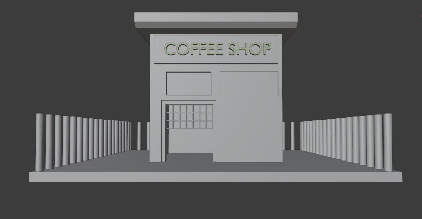 Low Poly Coffee Shop 3D Model Free 3D model_6