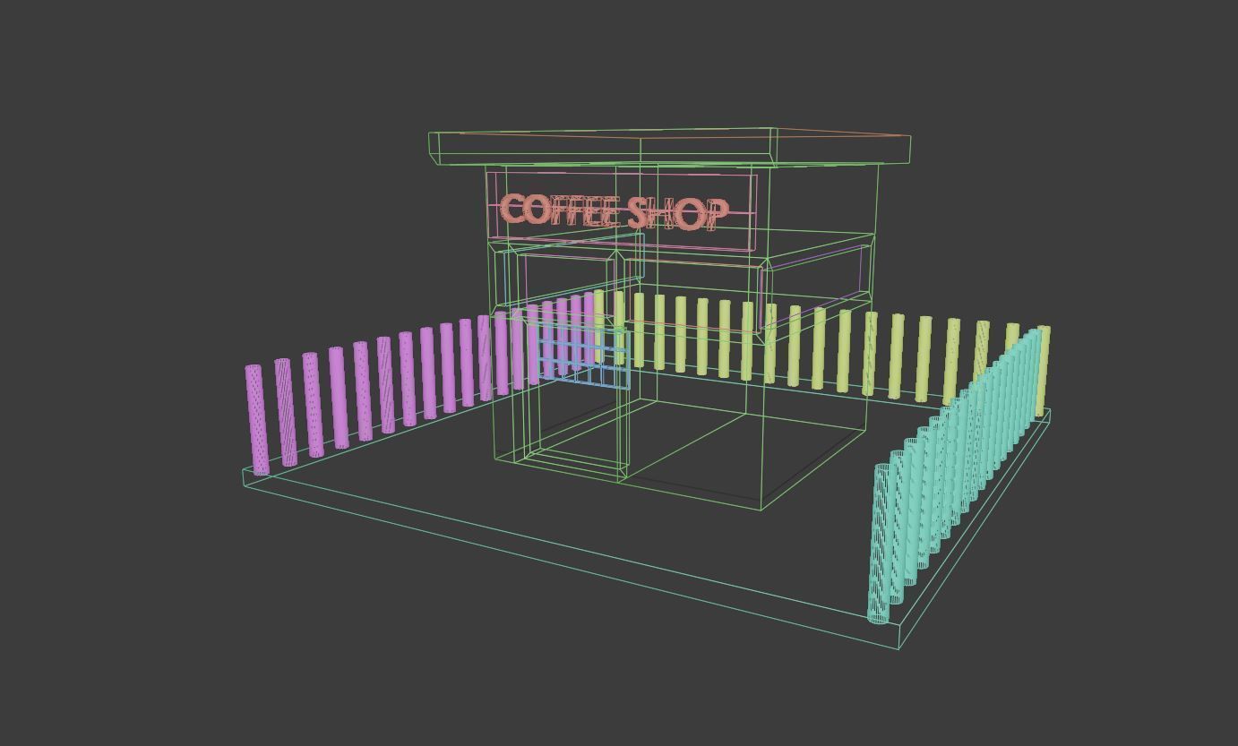 Low Poly Coffee Shop 3D Model Free 3D model_8