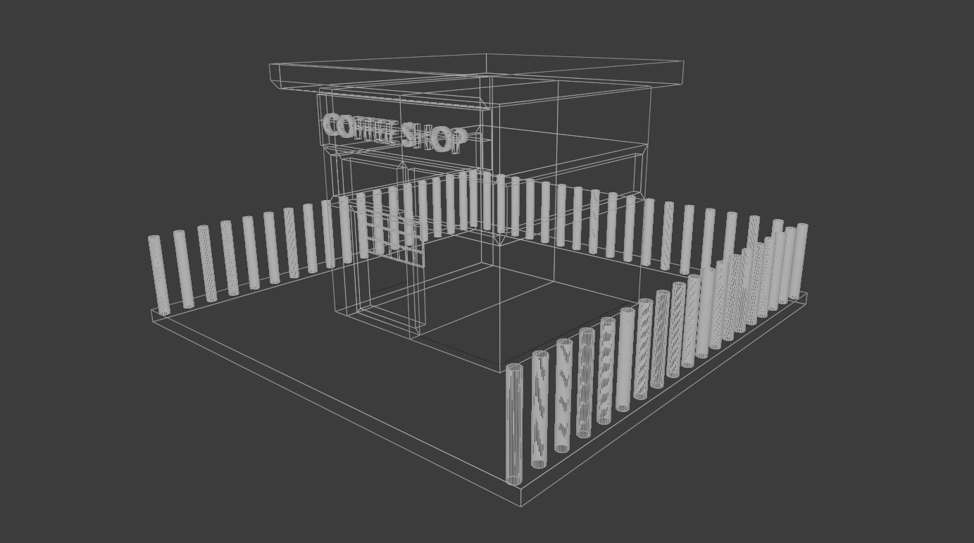 Low Poly Coffee Shop 3D Model Free 3D model_7