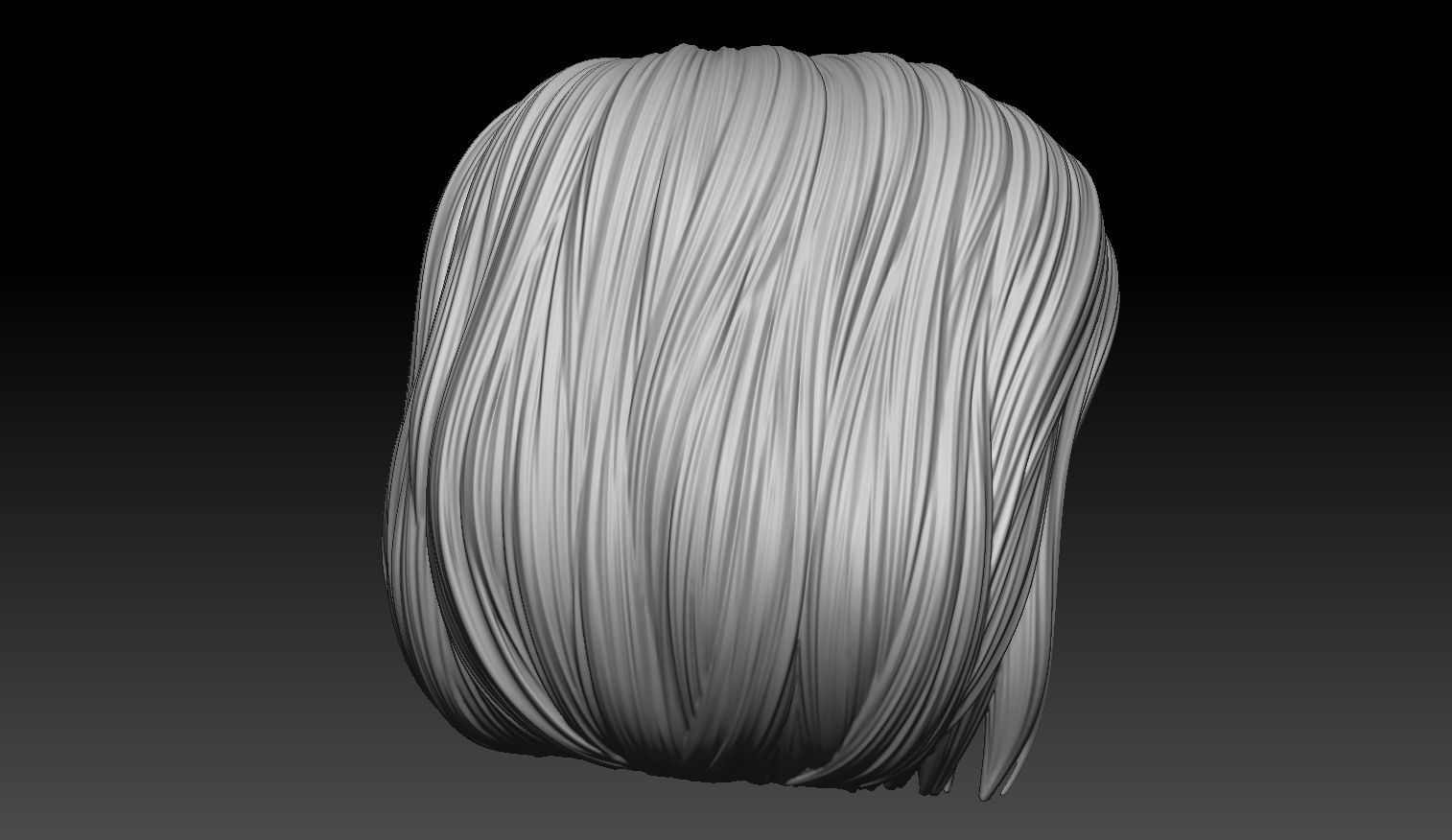 Female Hair Model A04 3D model_5