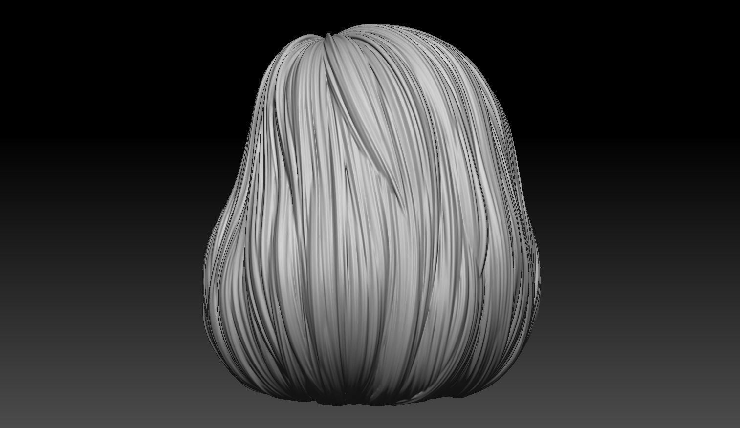 Female Hair Model A04 3D model_4