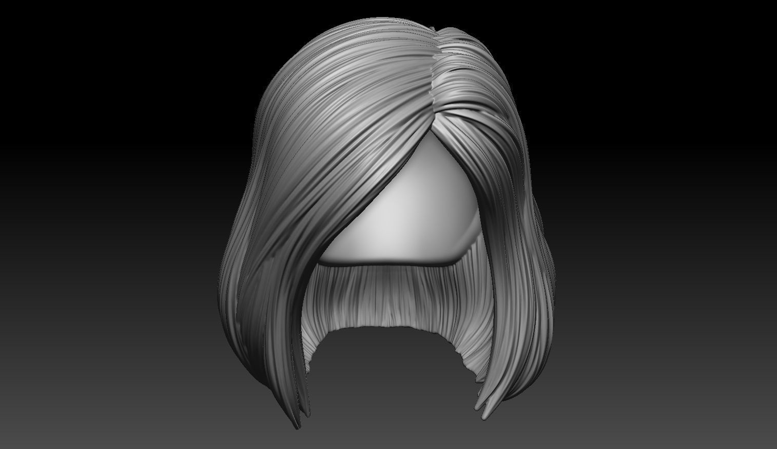 Female Hair Model A04 3D model_8