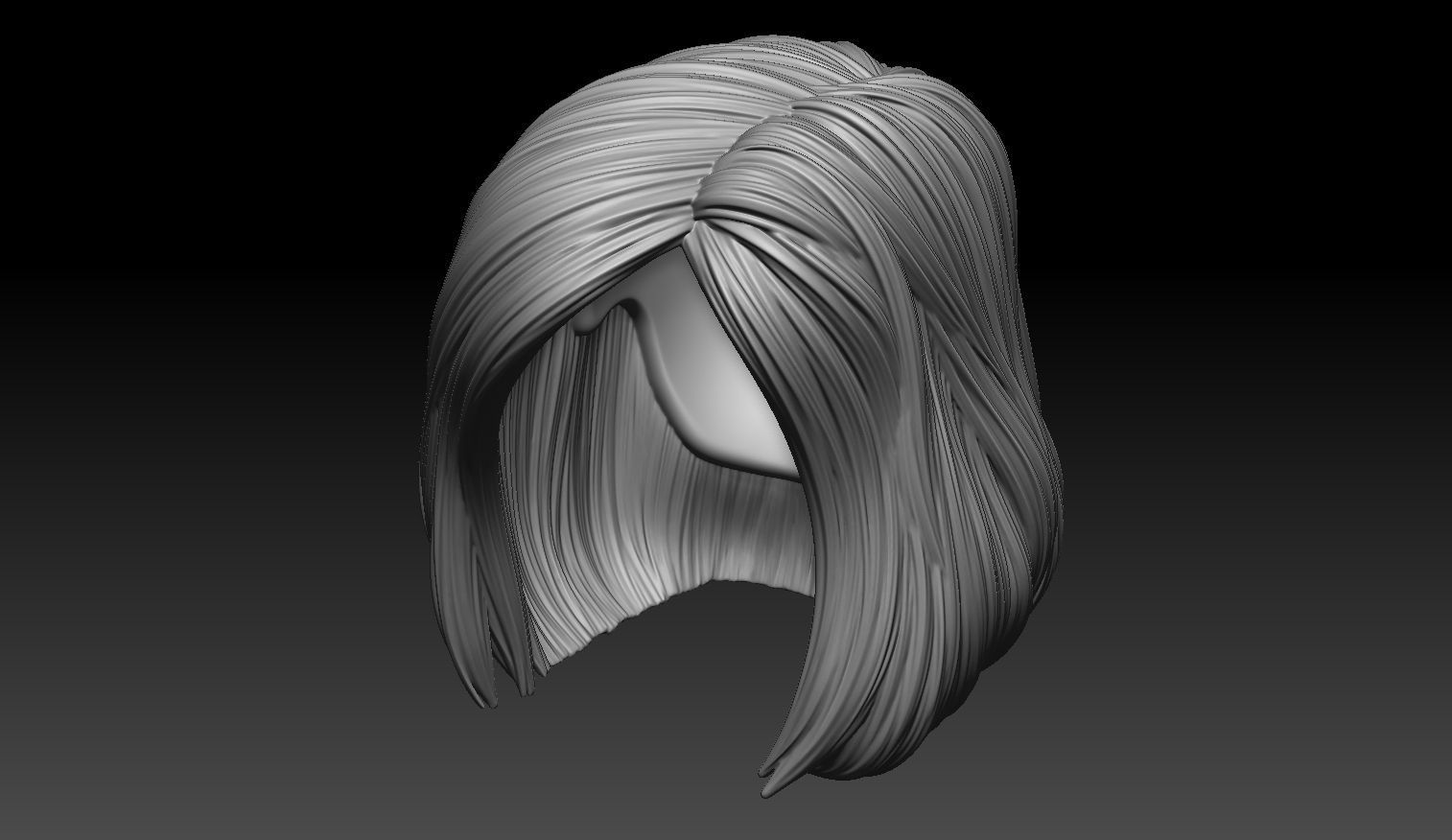 Female Hair Model A04 3D model_6