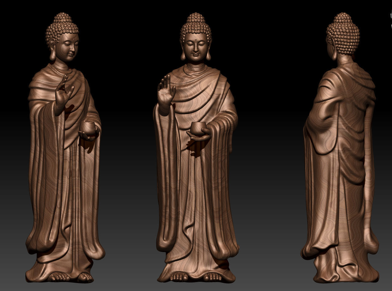 buddha 2 statue 3D model_2
