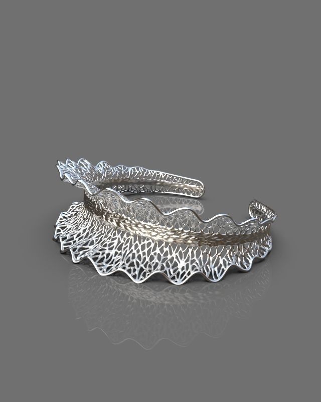 Stylized bracelet 3D print model_4