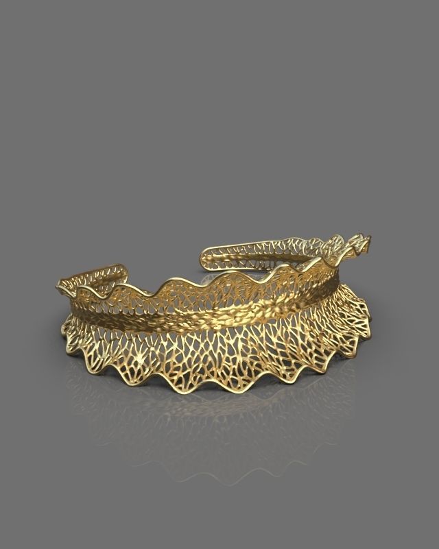 Stylized bracelet 3D print model_5