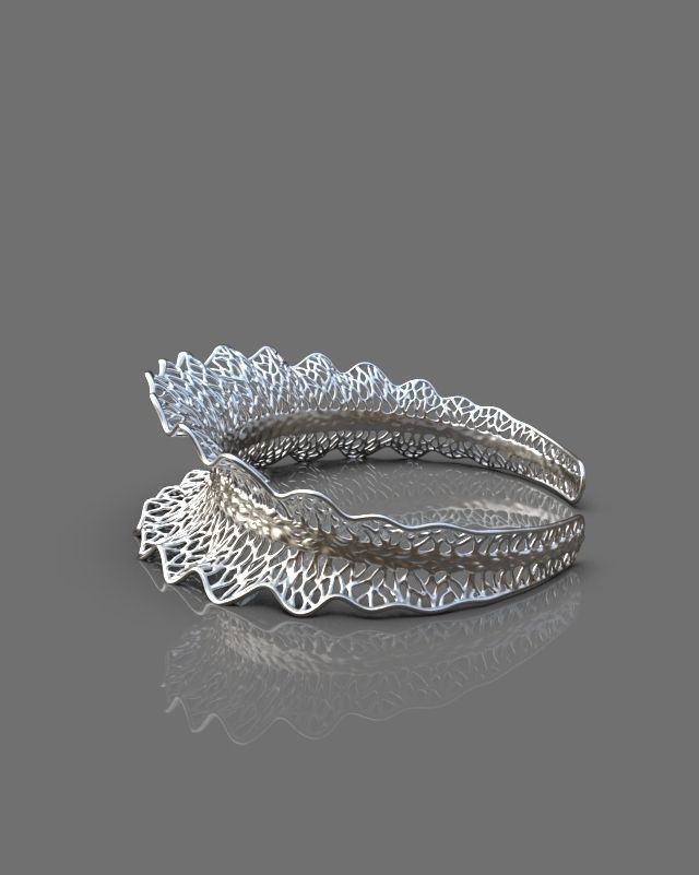 Stylized bracelet 3D print model_6