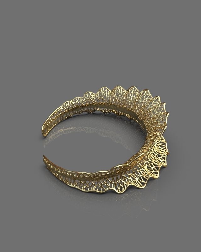 Stylized bracelet 3D print model_9