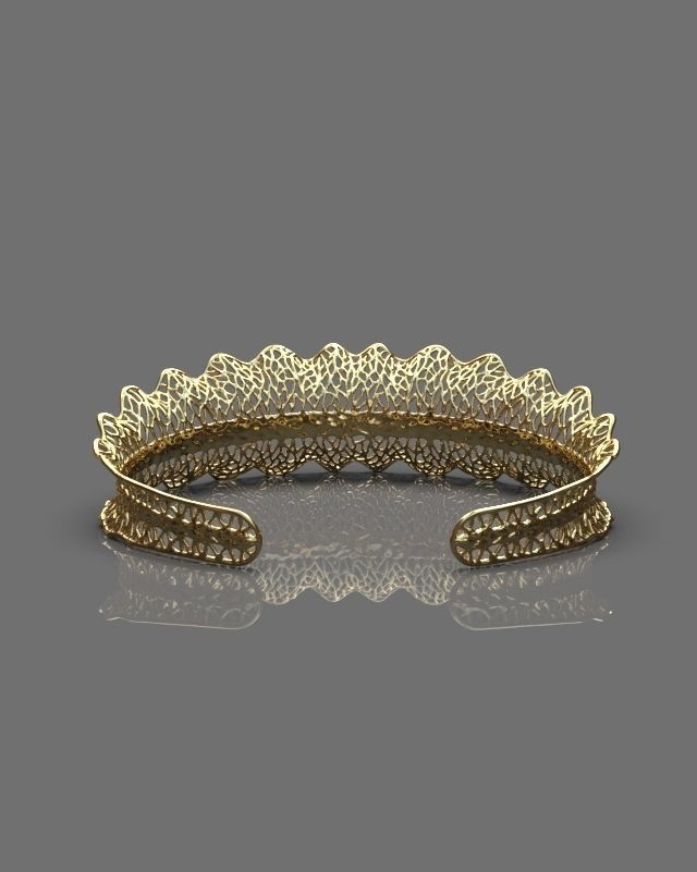 Stylized bracelet 3D print model_8
