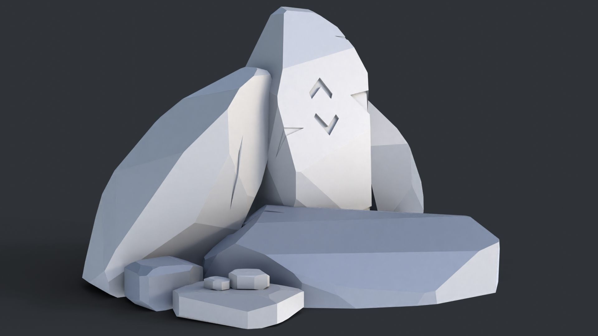 Low Poly Stone and Rocks Pack - 50 in 1 Pack Low-poly 3D model_7