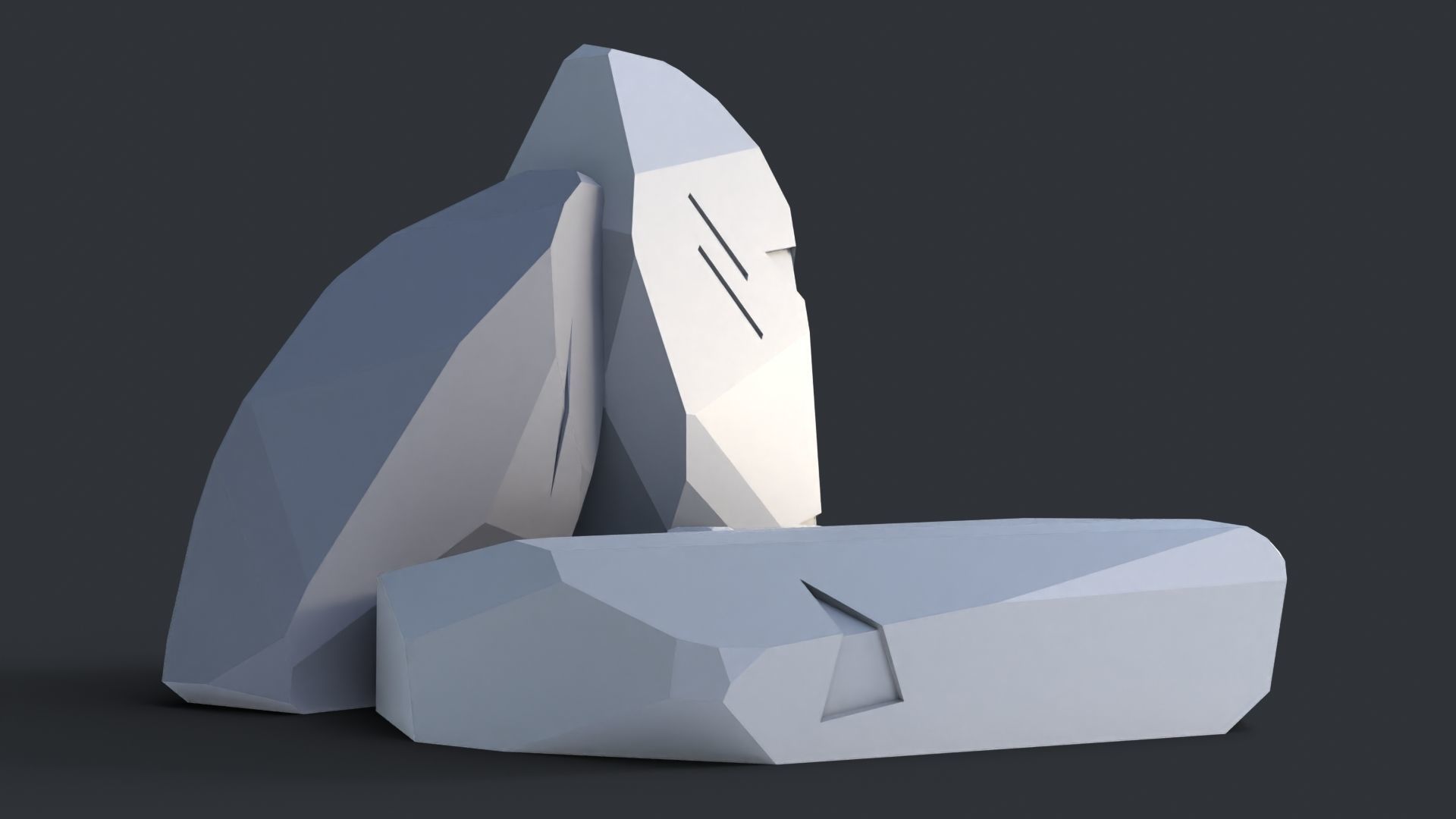 Low Poly Stone and Rocks Pack - 50 in 1 Pack Low-poly 3D model_17