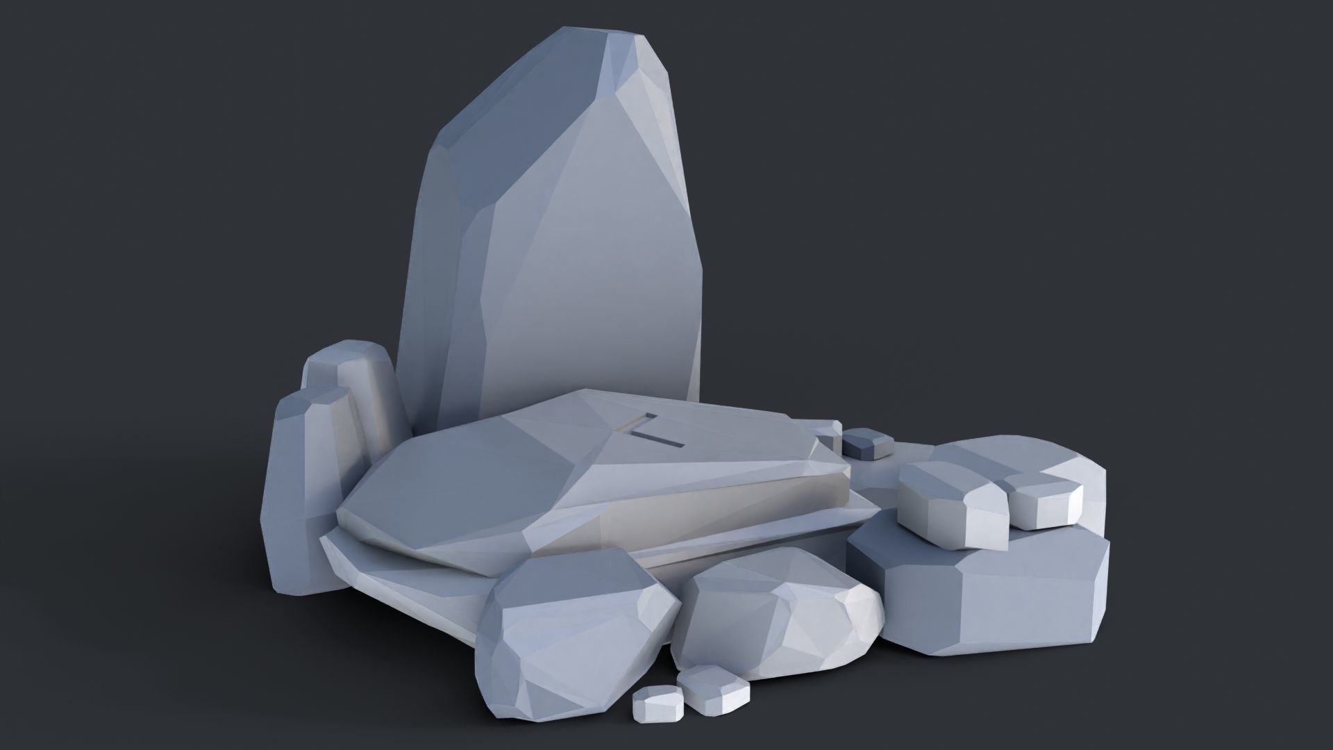 Low Poly Stone and Rocks Pack - 50 in 1 Pack Low-poly 3D model_23
