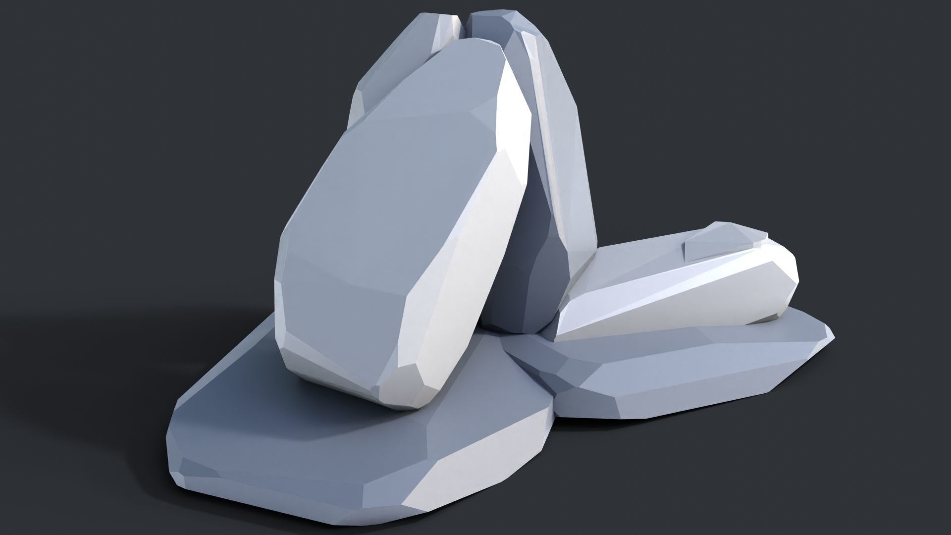Low Poly Stone and Rocks Pack - 50 in 1 Pack Low-poly 3D model_28