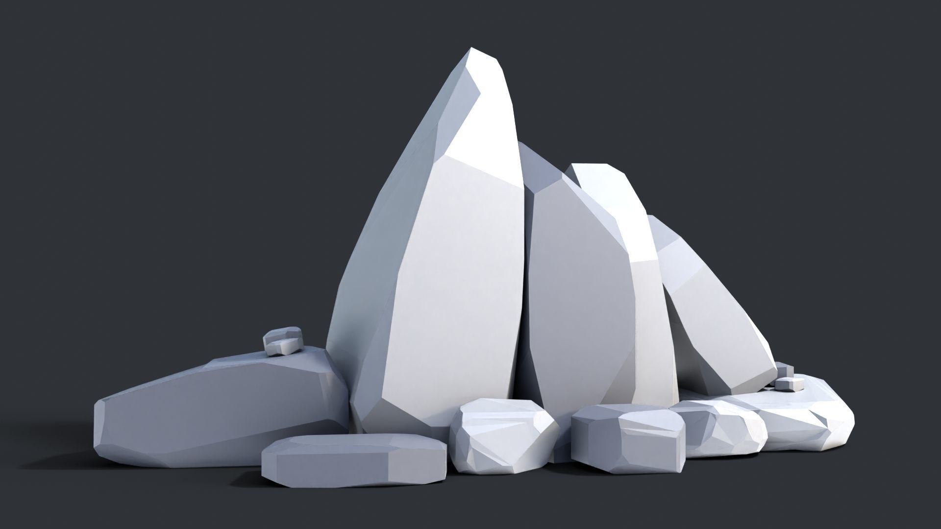 Low Poly Stone and Rocks Pack - 50 in 1 Pack Low-poly 3D model_15