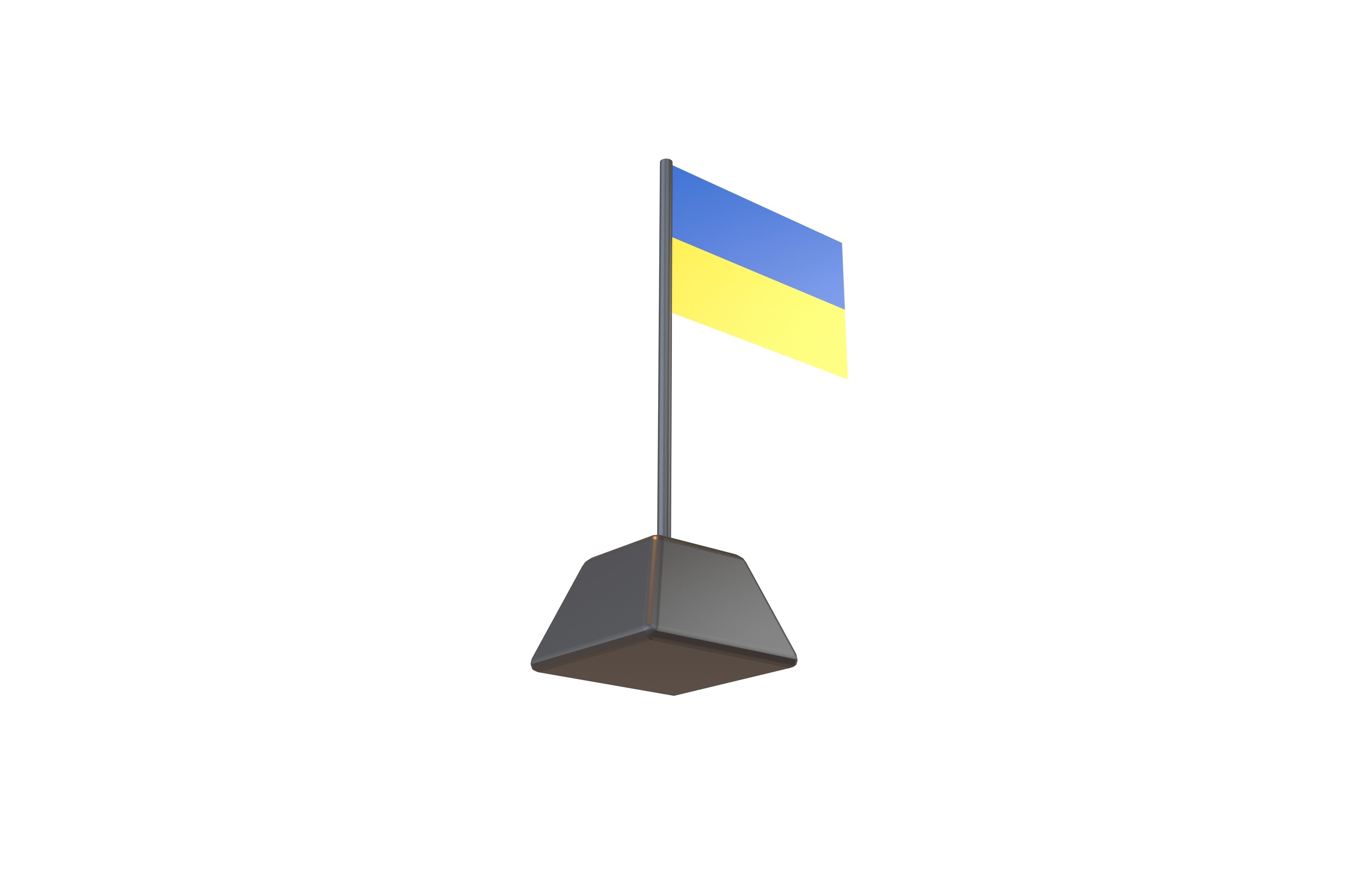 Ukraine Flag v1 001 Low-poly 3D model_4