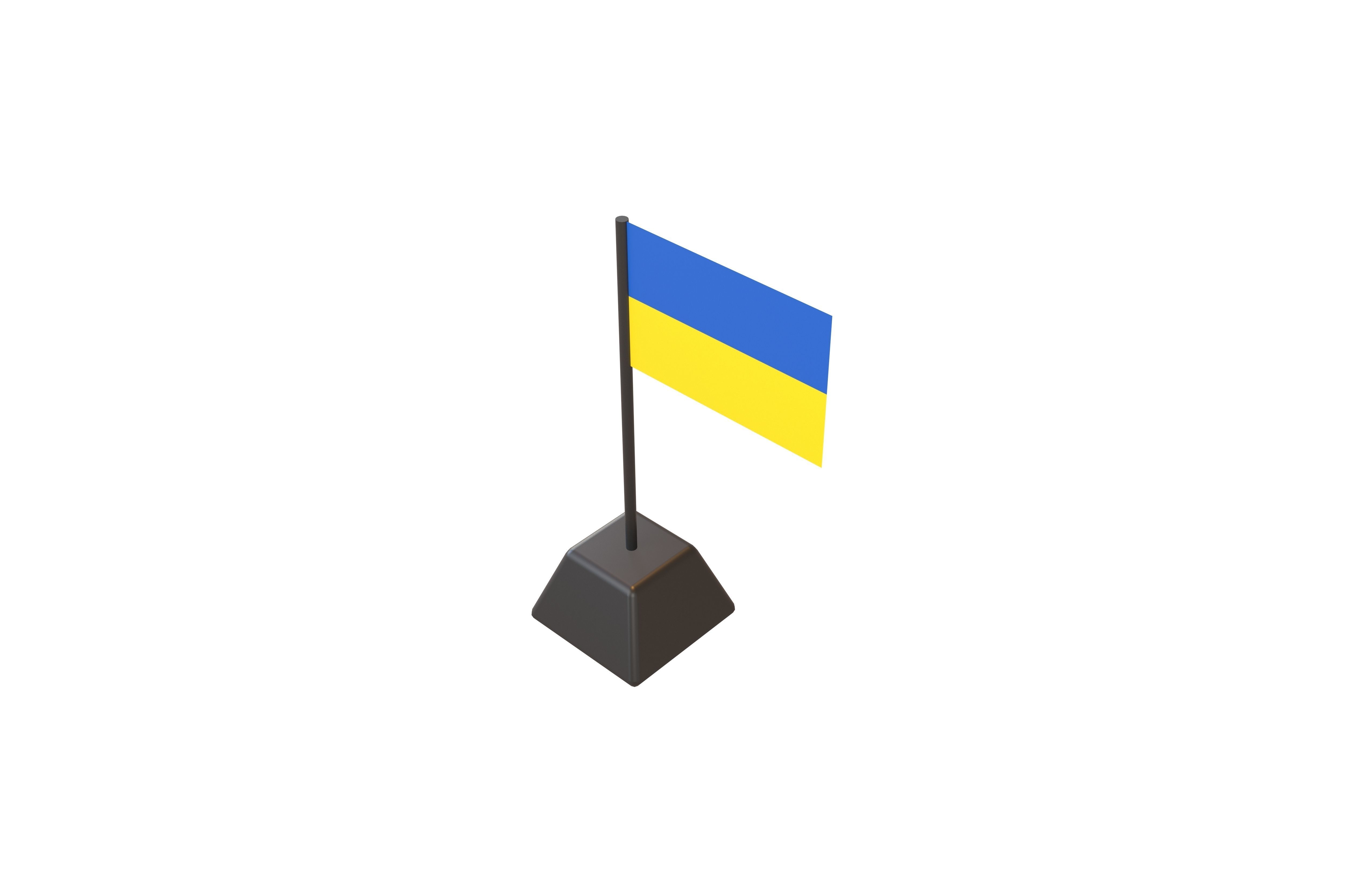 Ukraine Flag v1 001 Low-poly 3D model_3