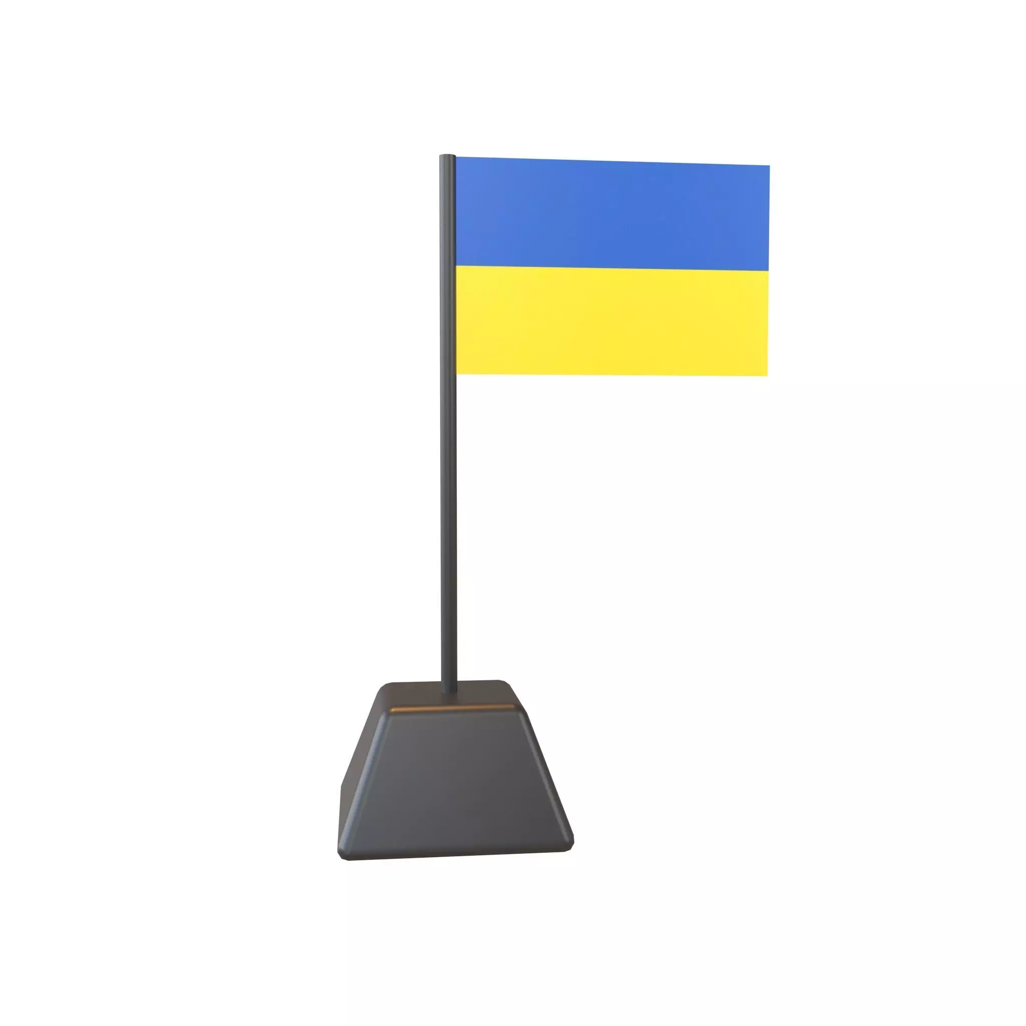 Ukraine Flag v1 001 Low-poly 3D model_0