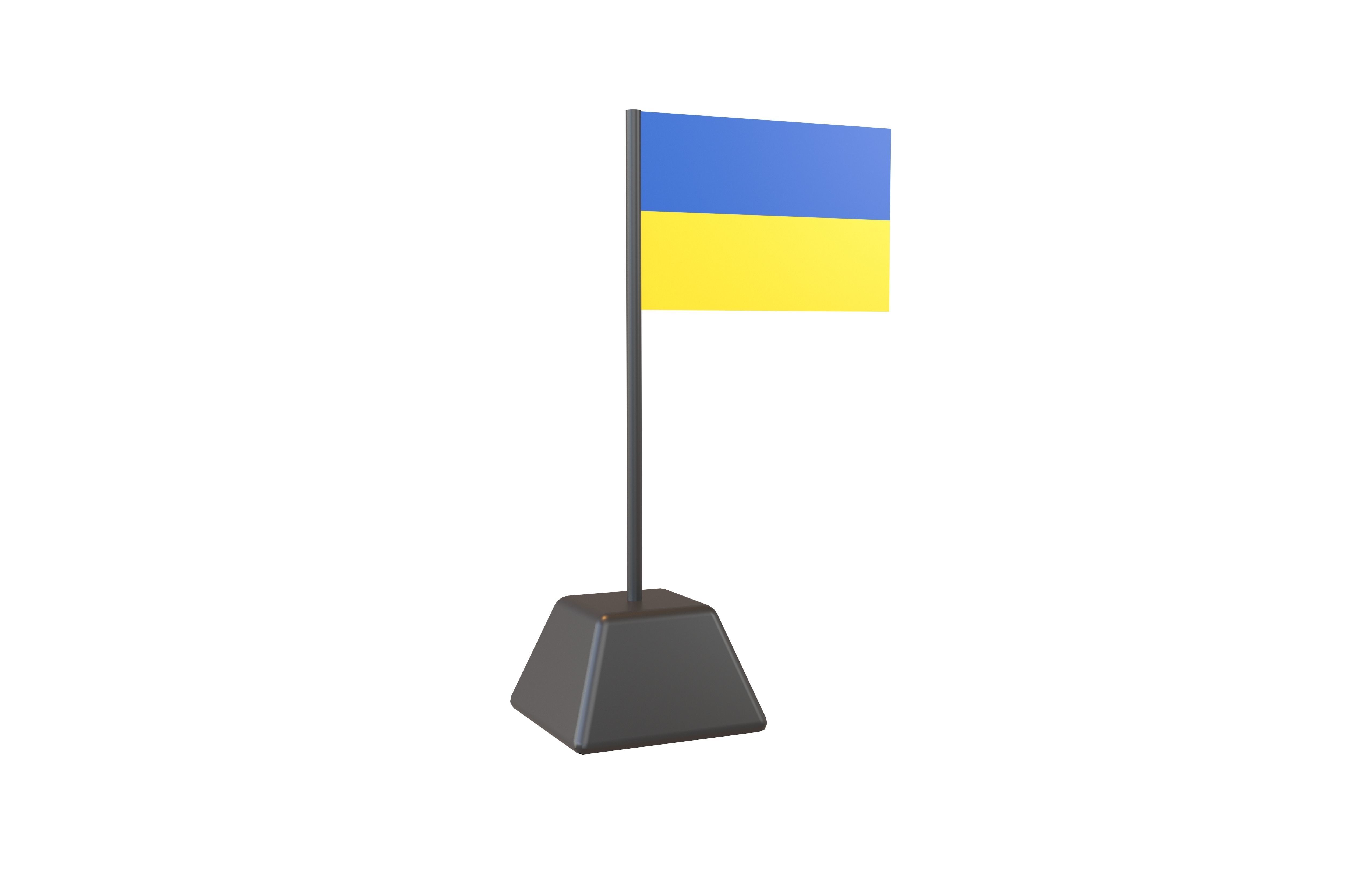 Ukraine Flag v1 001 Low-poly 3D model_2