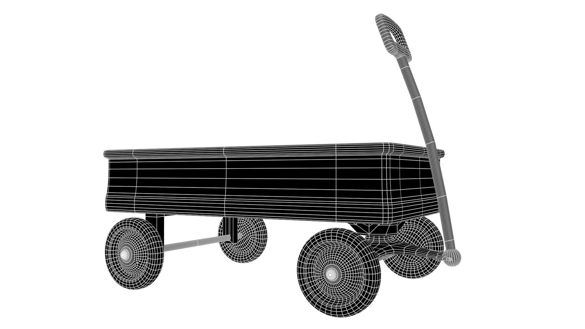 Red Wagon 3D model_6