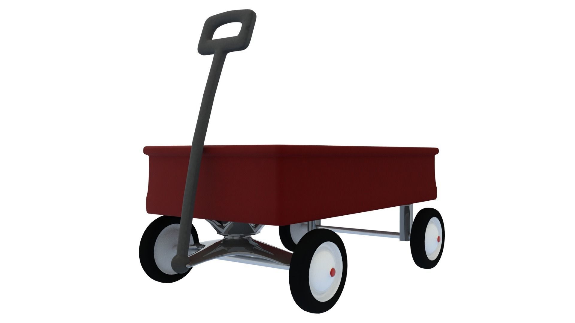 Red Wagon 3D model_2