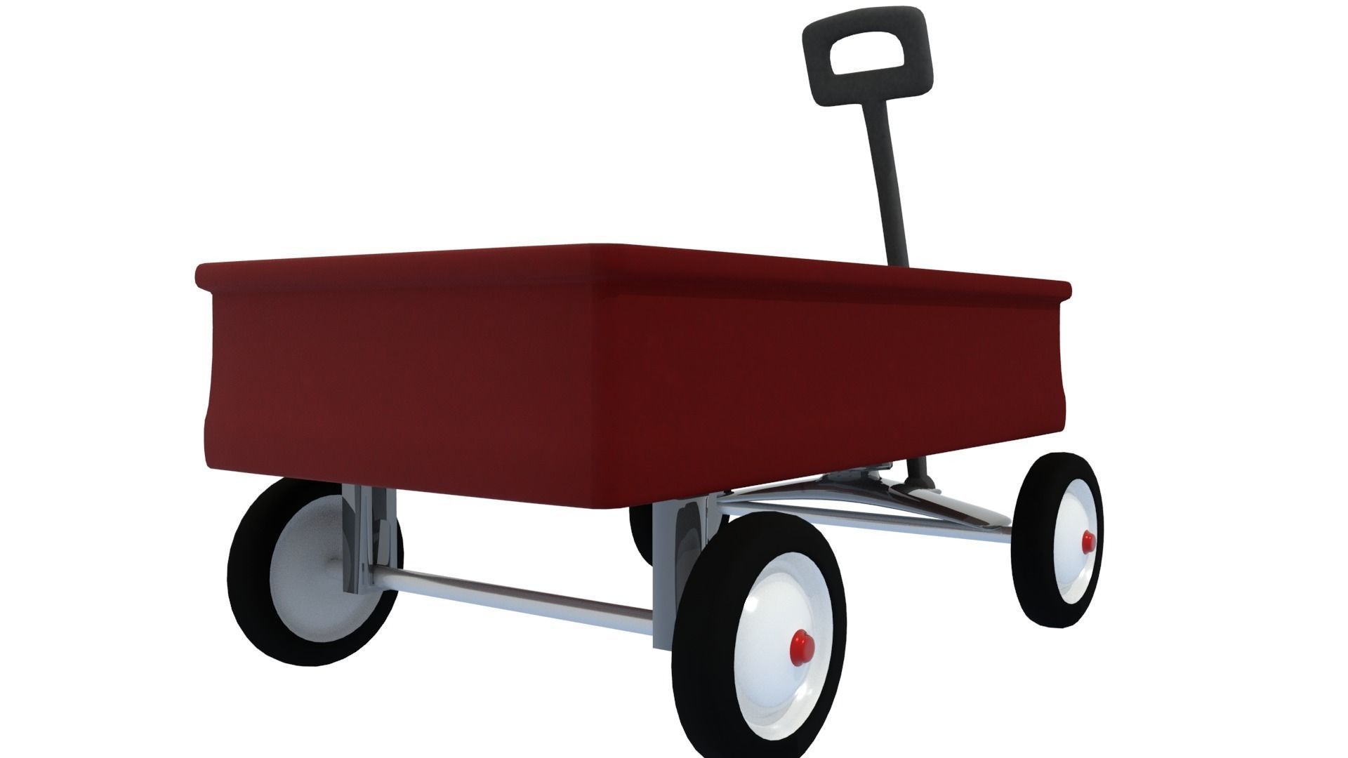 Red Wagon 3D model_5