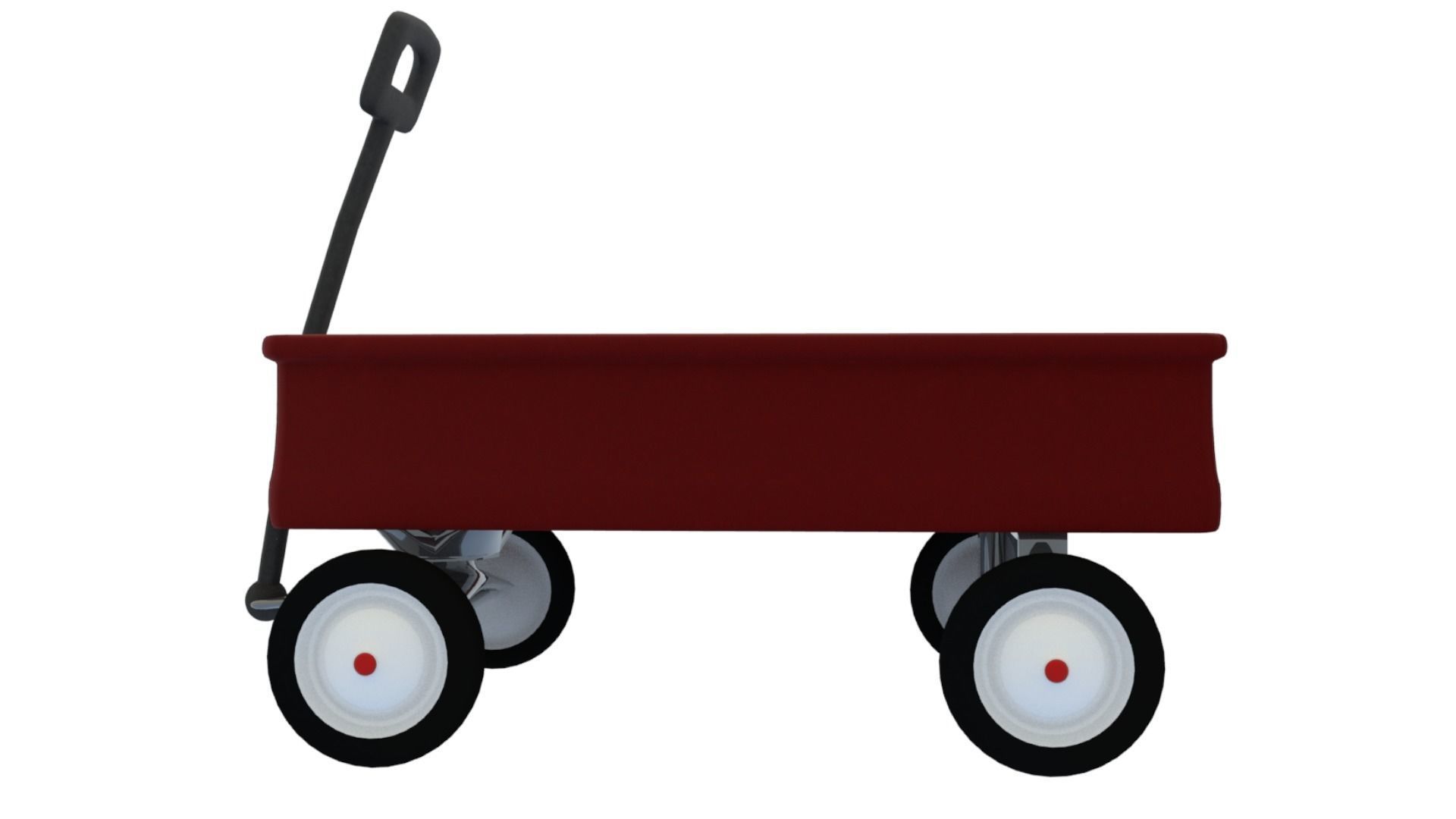 Red Wagon 3D model_3