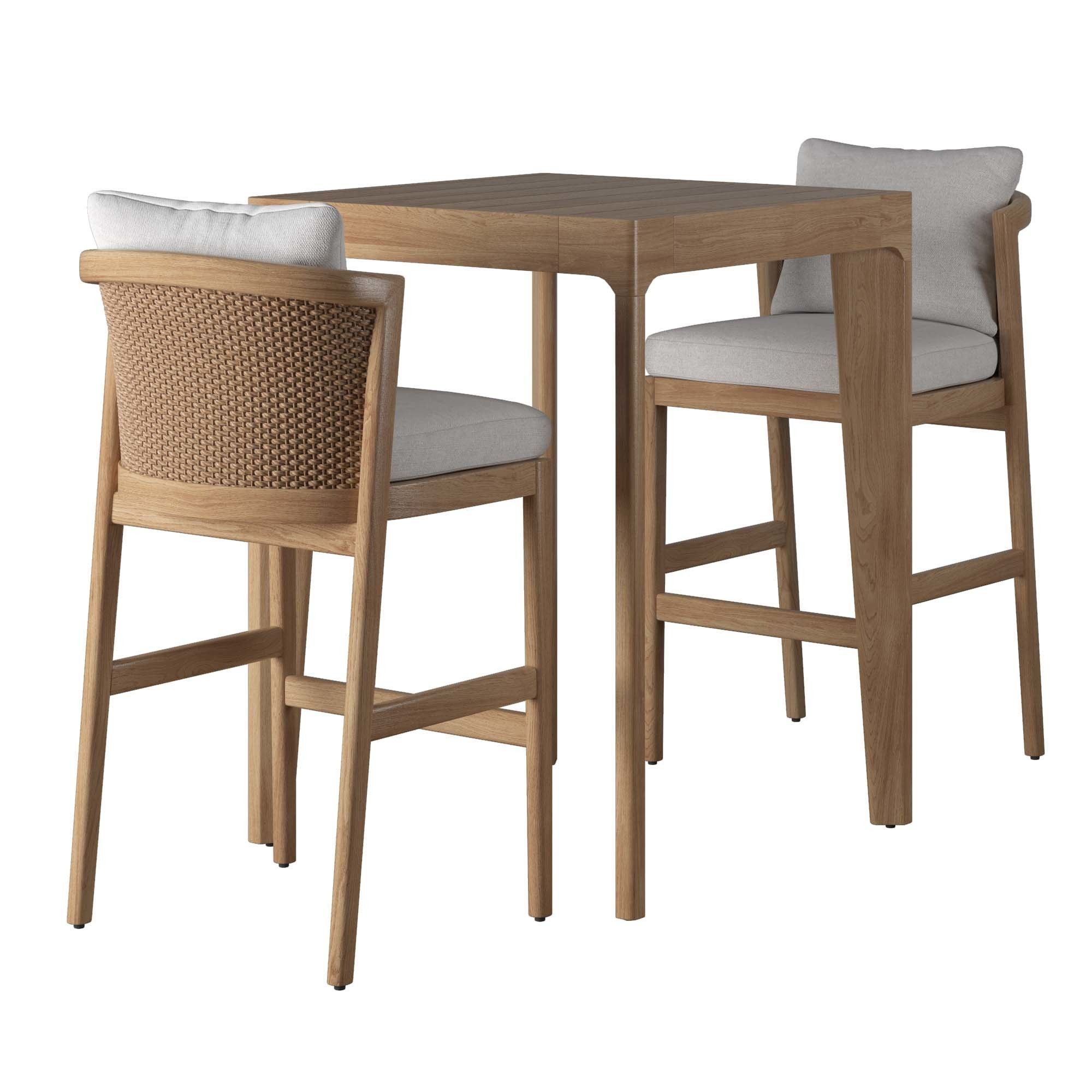 RH MALTA BAR TABLE AND MALTA BARSTOOL SET Low-poly 3D model_3