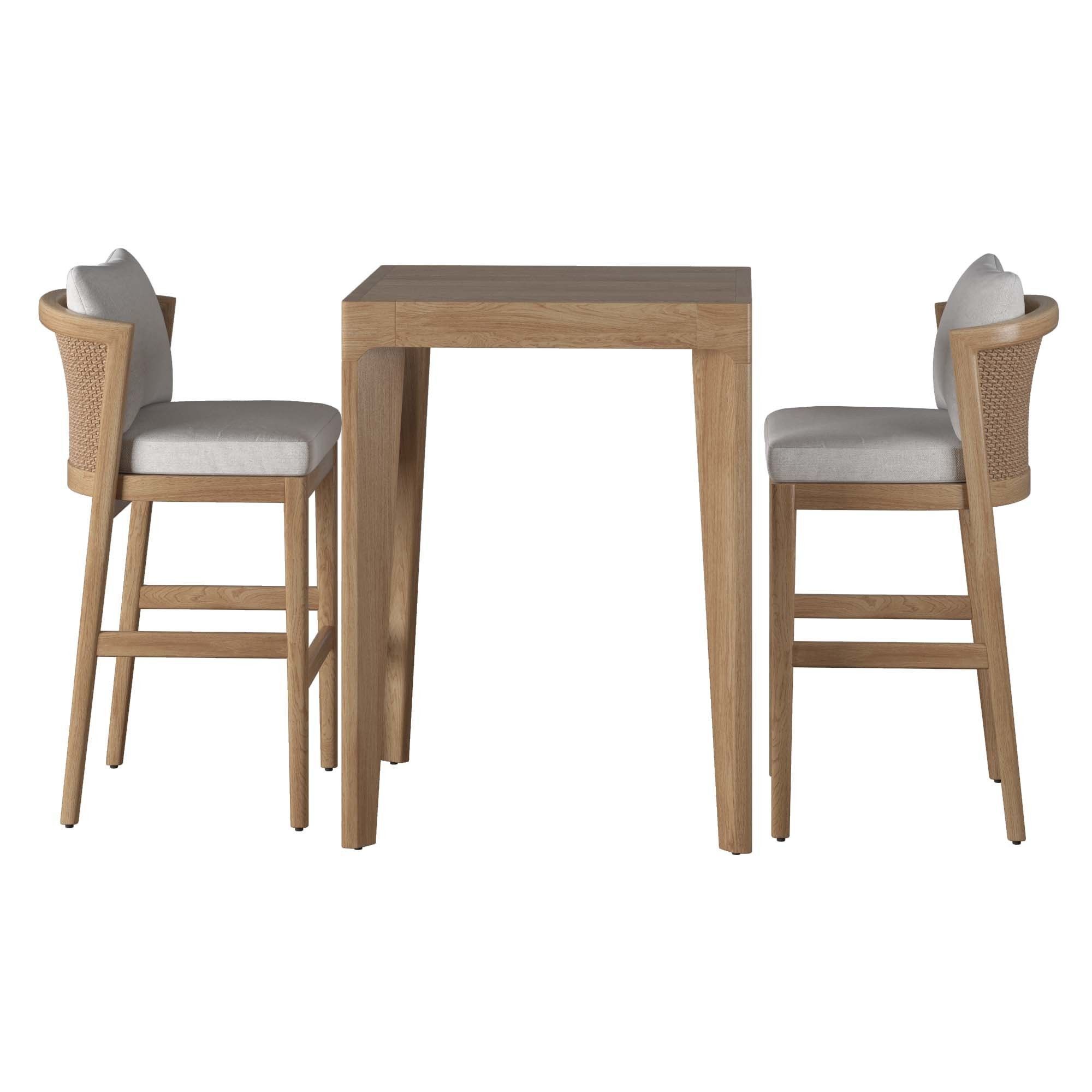 RH MALTA BAR TABLE AND MALTA BARSTOOL SET Low-poly 3D model_1