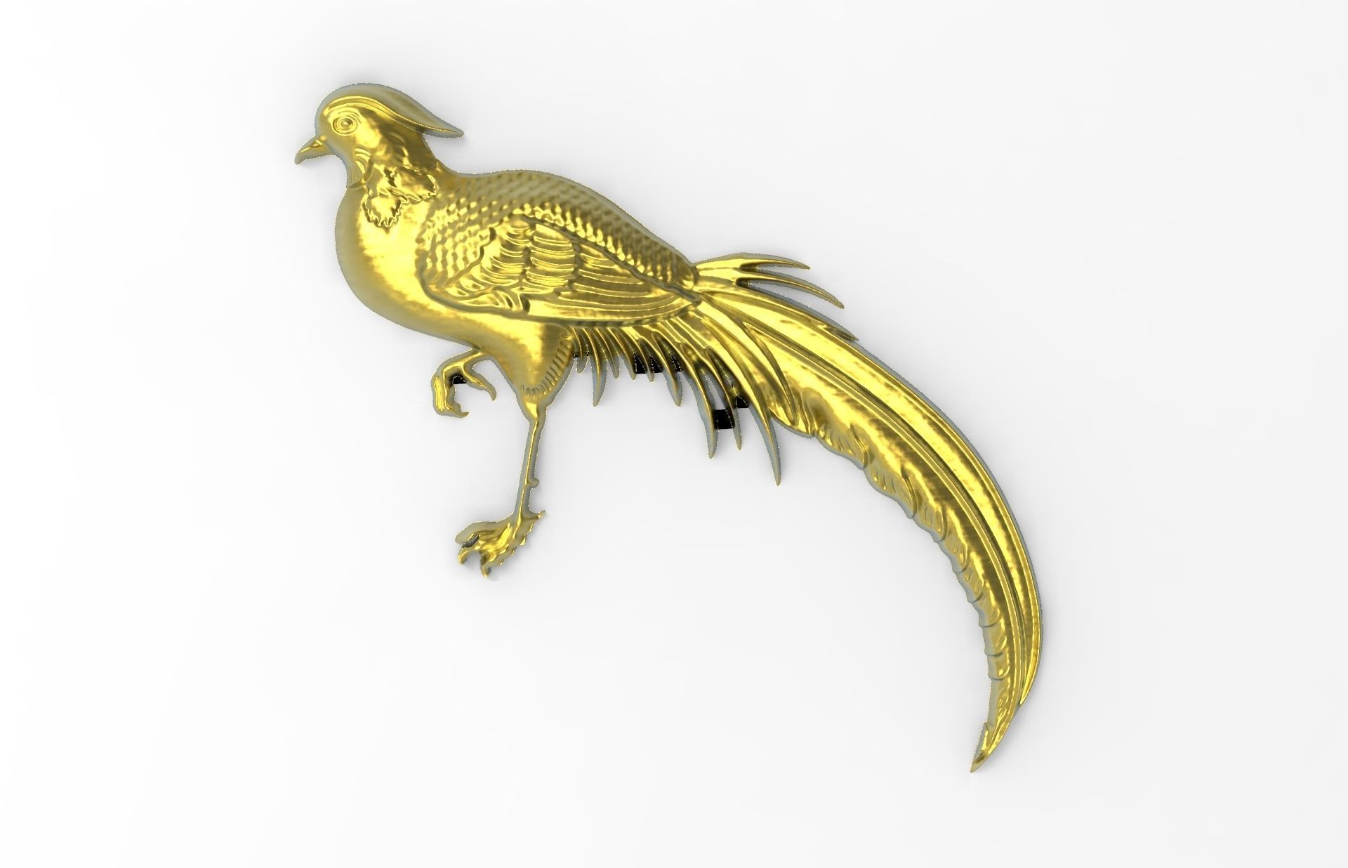 pheasant 3d model relief details  3D print model_5