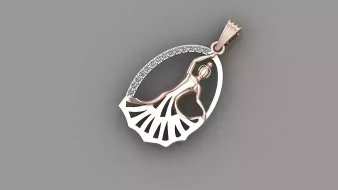 Dancing Doll Gold Pendan