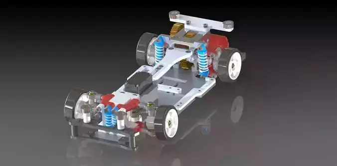 24th RWD drift chassis kit 3D print model 2