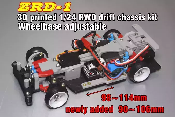  RWD drift chassis kit 3D print model