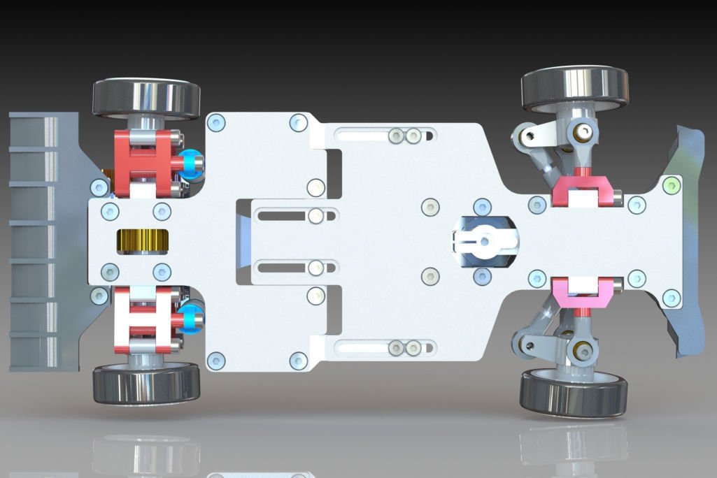 RWD drift chassis kit 3D print model_16