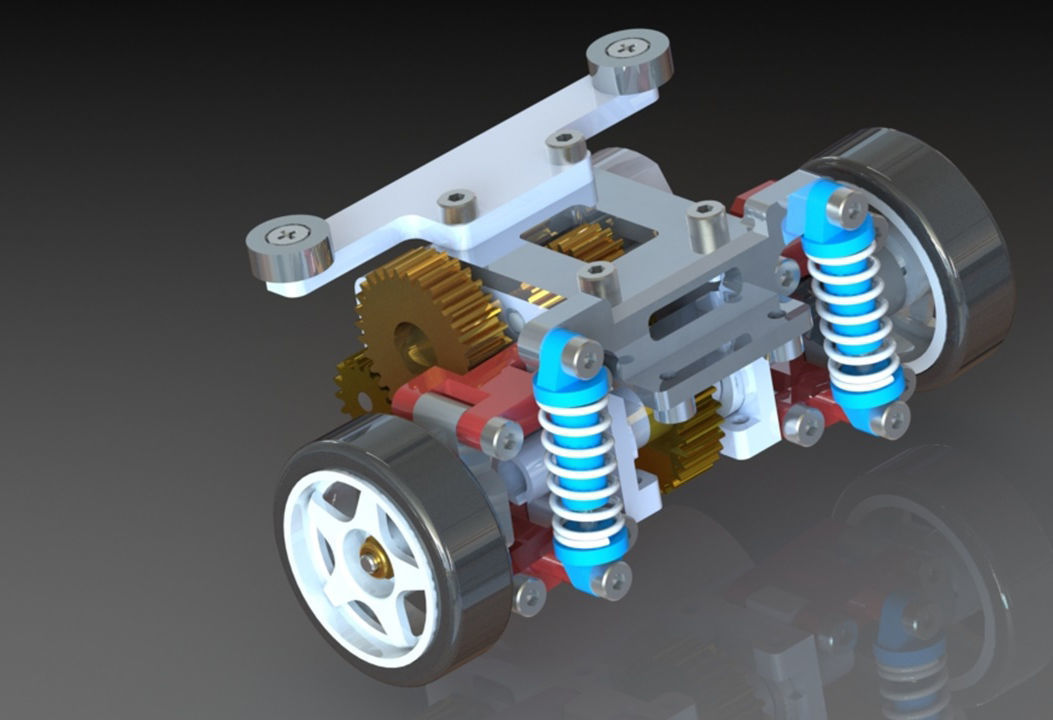 RWD drift chassis kit 3D print model_9