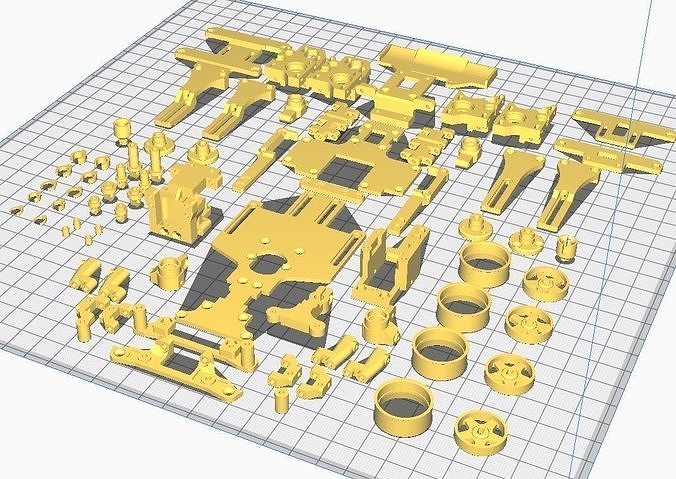 24th RWD drift chassis kit 3D print model 7