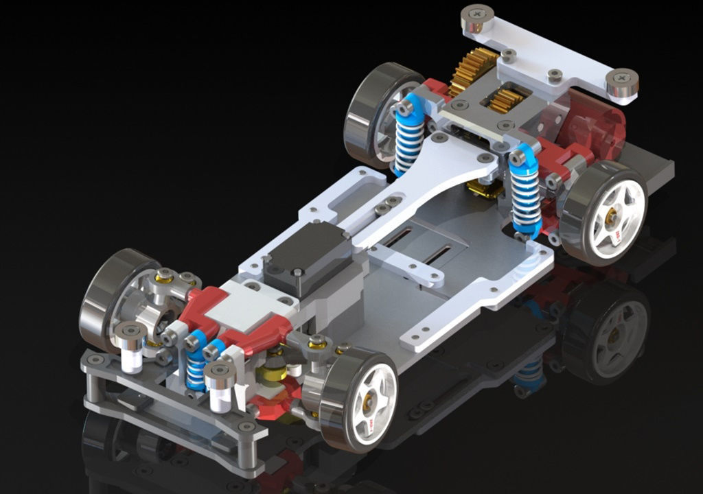 RWD drift chassis kit 3D print model_5