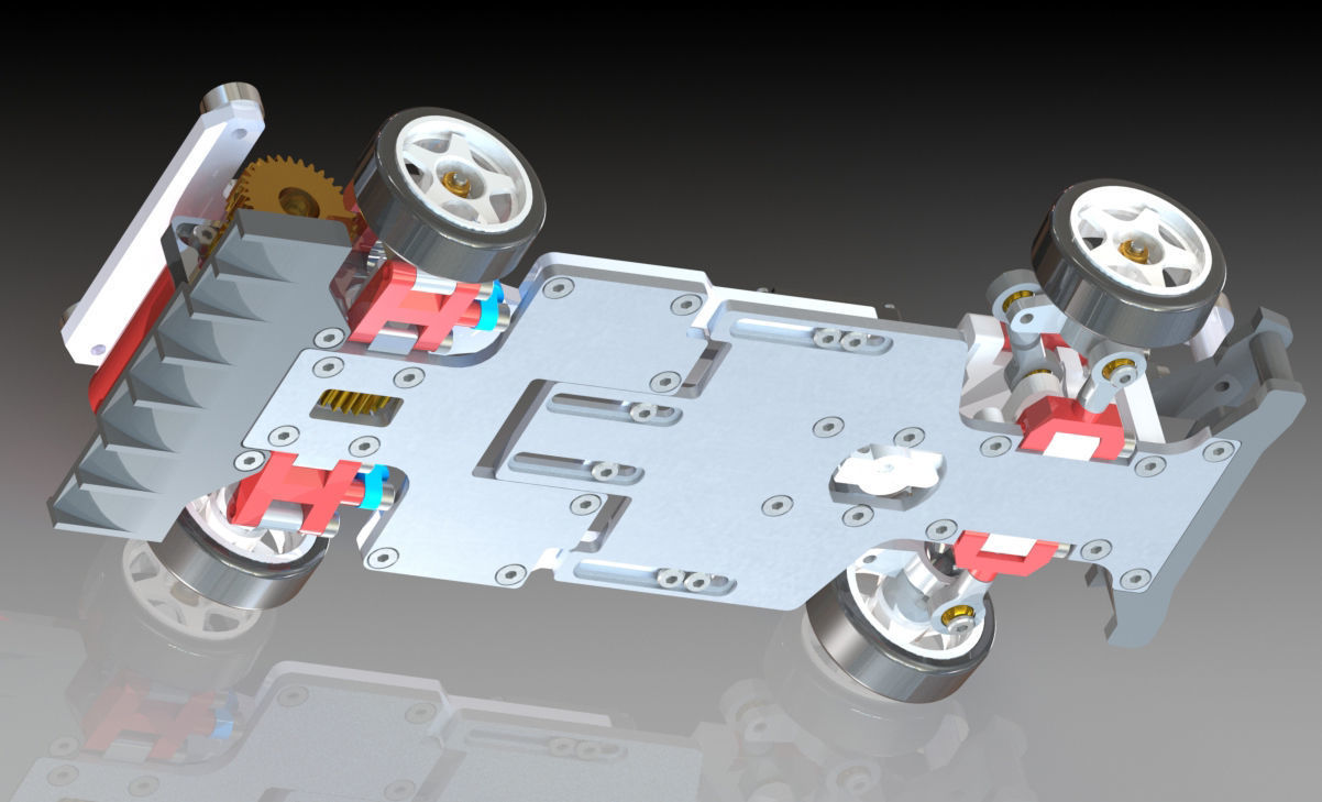 RWD drift chassis kit 3D print model_17